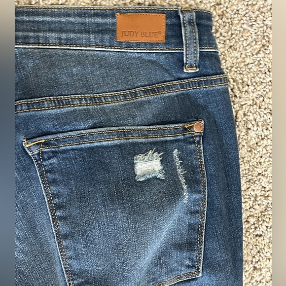 Judy Blue Red Buffalo Plaid Distressed Relaxed Fit Jeans Cotton Women’s Size 2XL - Picture 7 of 10